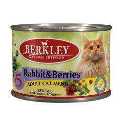 Корм для кошек Berkley Adult Cat Menu №5 Rabbit & Berries