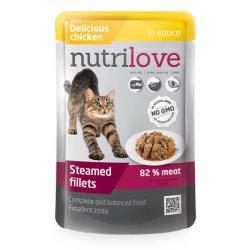 Корм для кошек Nutrilove Adult Cat — Steamed Fillets with Delicious Chicken in Sauce