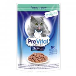 Корм для кошек PreVital Premium Adult Cat Sterilized — Poultry in Gravy