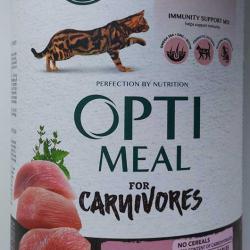 Фото мешка сухого беззернового полнорационного корма «Оптимил» с индейкой и овощами для взрослых кошек
