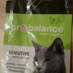 Фото консервированного полнорационного корма ПроБаланс Сенситив для кошек с чувствительным пищеварением