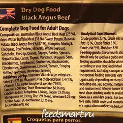 Фото этикетки корма Wolfsblut Adult Dog Down Under Black Angus Beef Grain Free