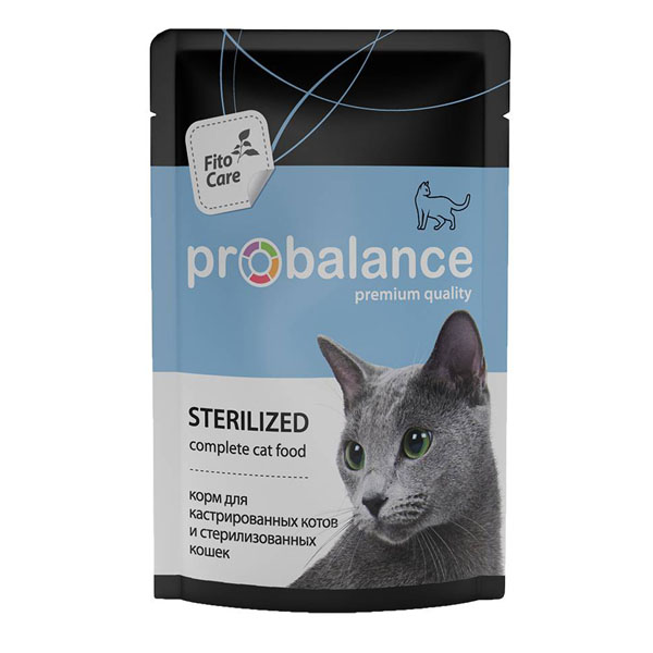 ProBalance Cat Sterilized влажный - рейтинг, обзор корма, сравнение и  анализ ProBalance Cat Sterilized влажный, состав и описание корма, плюсы и  минусы ProBalance Cat Sterilized влажный, отзывы о корме, характеристика и  дозировка