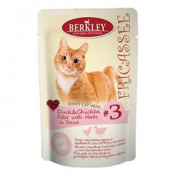 Корм Berkley Fricassee Adult Cat Menu #3 Duck & Chicken Fillet with Herbs in Sauce