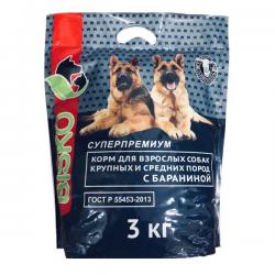 Корм для собак Bisko «Суперпремиум» с бараниной для взрослых собак средних и крупных пород