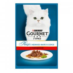 Корм для кошек Purina Gourmet Perle — «Нежное филе в соусе» с говядиной