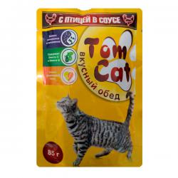 Корм для кошек Tom Сat «Вкусный обед» — с птицей в соусе
