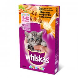 Whiskas Вкусные подушечки для котят с молоком, индейкой и морковью