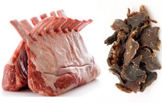 Мясо ягненка (сухое мясо ягненка и 4,5% свежего мяса ягненка)