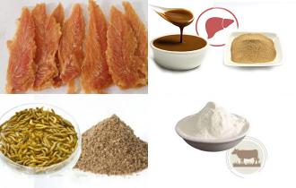 Животные белки (дегидрированная индейка 26%, белковый концентрат из Черной львинки 10%, гидролизат из говядины 10%, печеночный гидролизат 4%) 