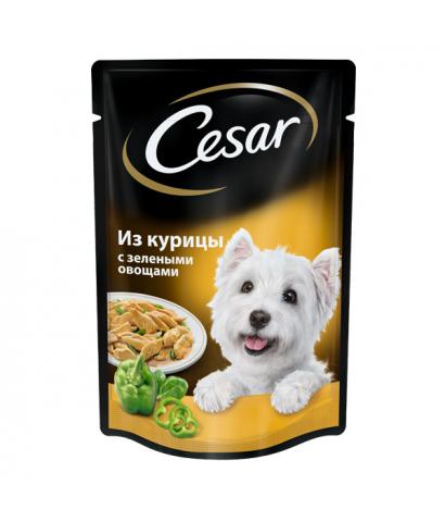 Корм для собак Cesar из курицы с зелеными овощами