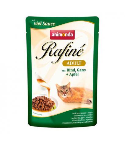 Корм для кошек Animonda Rafine Adult Cat Mit Rind, Gans + Apfel Viel Sauce