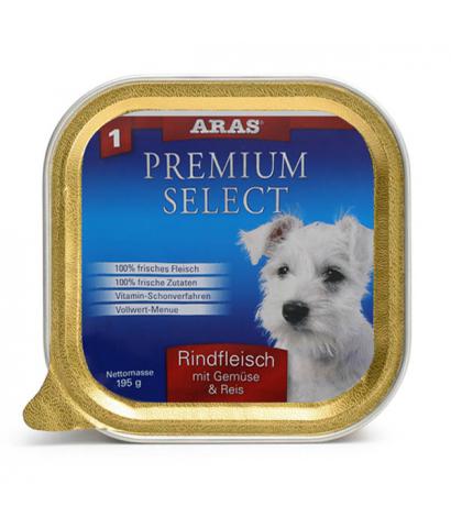 Корм для собак Aras Premium Select — №1 Rindfleisch Mit Gemϋse & Reis в ламистерах