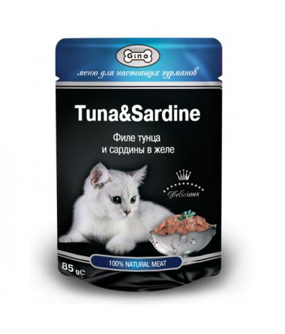 Корм для кошек Gina Cat Tuna & Sardine in Jelly