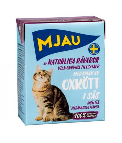 Корм для кошек Mjau — «Мясные кусочки в соусе с говядиной»