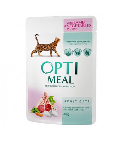 Корм для кошек Optimeal Adult Cat Lamb & Vegetables in Gelly