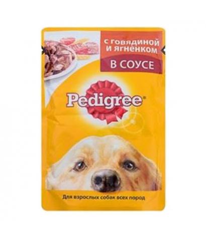 Корм для собак Pedigree с говядиной и ягнёнком в соусе