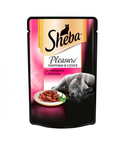 Корм для кошек Sheba Pleasure — ломтики в соусе из говядины и кролика