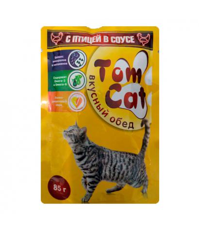 Корм для кошек Tom Сat «Вкусный обед» — с птицей в соусе