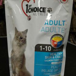 Фото 1st Choice Adult Cat All Breeds Long - Short Haire Healthy Skin & Coat Salmon Formula