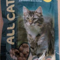 Фото консервированного полнорационного корма «Ол Кэтс» — «Все кошки» с курицей в соусе для кошек