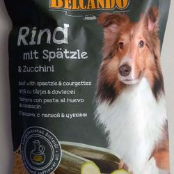 Фото консервированного дополнительного корма «Белькандо Файнест Селекшн» — «Лучший выбор от Белькандо» с говядиной, лапшой и цуккини для собак всех пород и размеров