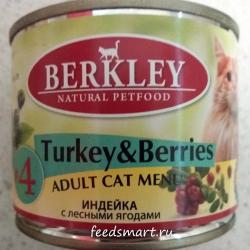Фото корма Berkley Adult Cat Menu №4 Turkey & Berries