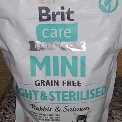 Фото мешка корма Brit Care Adult Dog Mini Light & Sterilised Rabbit & Salmon Grain Free Hypoallergenic