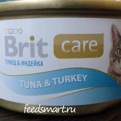 Фото консервированного корма «Брит Кеа» с тунцом и индейкой для кошек