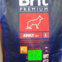 Фото сухого корма Брит Премиум для взрослых собак крупных пород с курицей