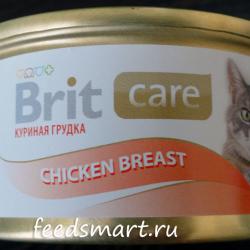 Фото консервированного дополнительного корма «Брит Кеа» с куриной грудкой для кошек