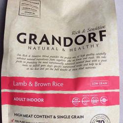 Фото упаковки корма Grandorf Adult Cat Indoor Lamb & Brown Rice Hypoallergenic