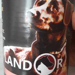 Фото консервированного беззернового полнорационного корма «Ландор» с индейкой и говядиной для щенков всех пород и размеров