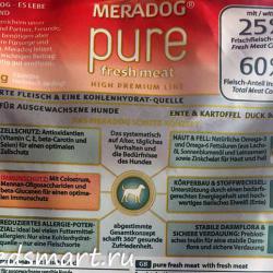 Фото этикетки корма Meradog Pure Fresh Meat Adult Dog Duck & Potato Grain Free Recipe