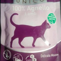 Фото консервированного полнорационного корма «Морандо Миглиор Гатто Унико» — «Нежный мусс с ягнёнком» для кошек