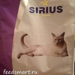 Фото сухого полнорационного корма «Сириус» для взрослых стерилизованных кошек и кастрированных котов
