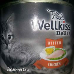 Фото консервированного корма «Веллкисс Делис» с курицей для котят