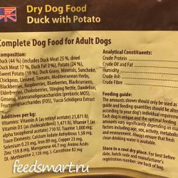 Фото этикетки корма Wolfsblut Adult Dog Wild Duck with Potato Grain Free