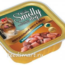 Фото консервированного полнорационного корма Зоогурман Смолли Дог «Индейка с потрошками» в желе для собак мелких пород